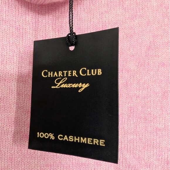 NEW Charter Club Luxury Cashmere Turtleneck Womens Petite Size Medium Pink - Picture 3 of 12